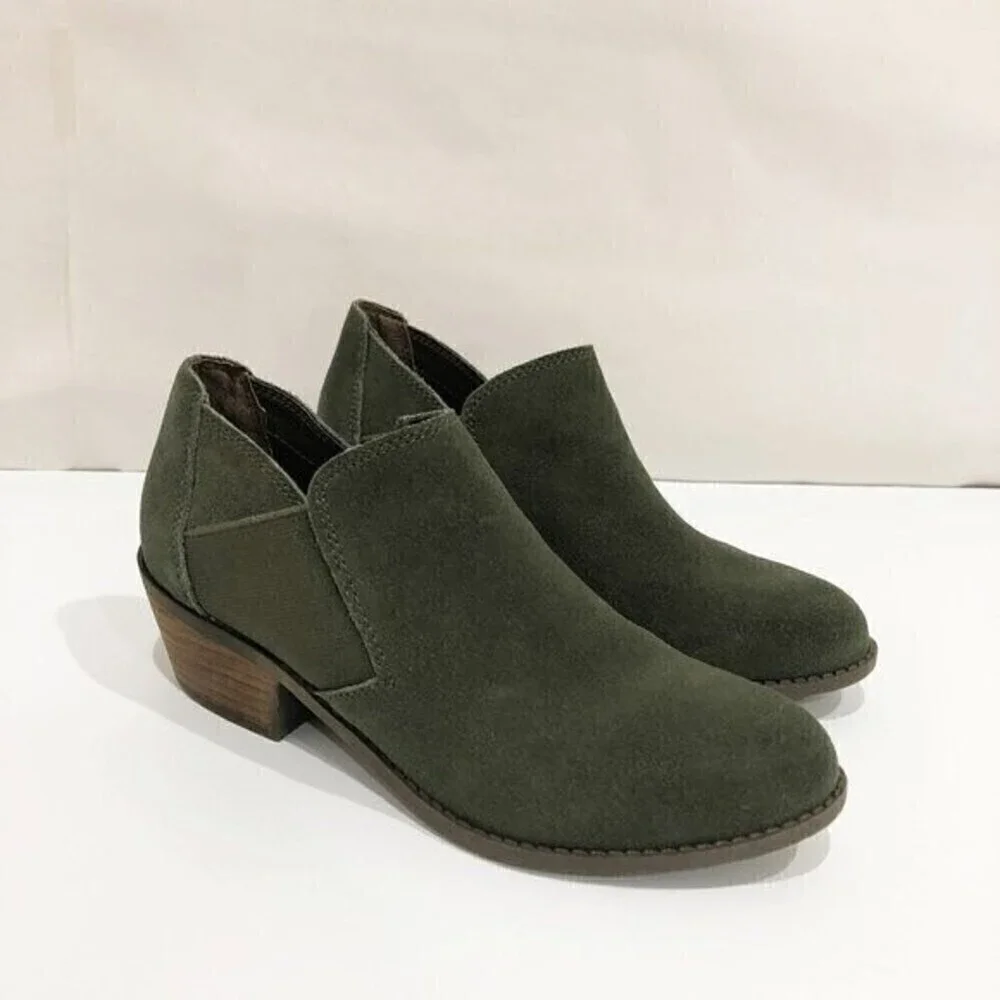 Me‎ Too Brand Ankle Suede Leather Green Boots Size 6